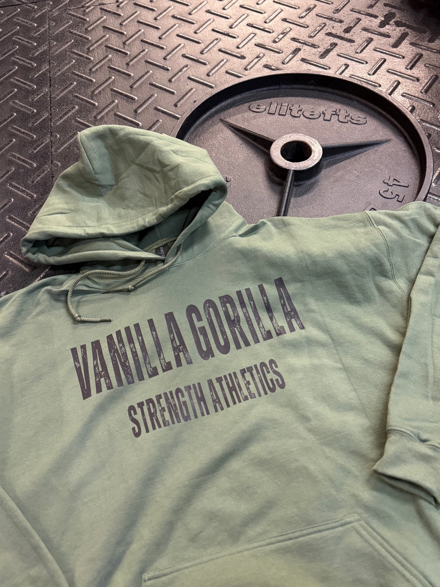Distressed green hoodie