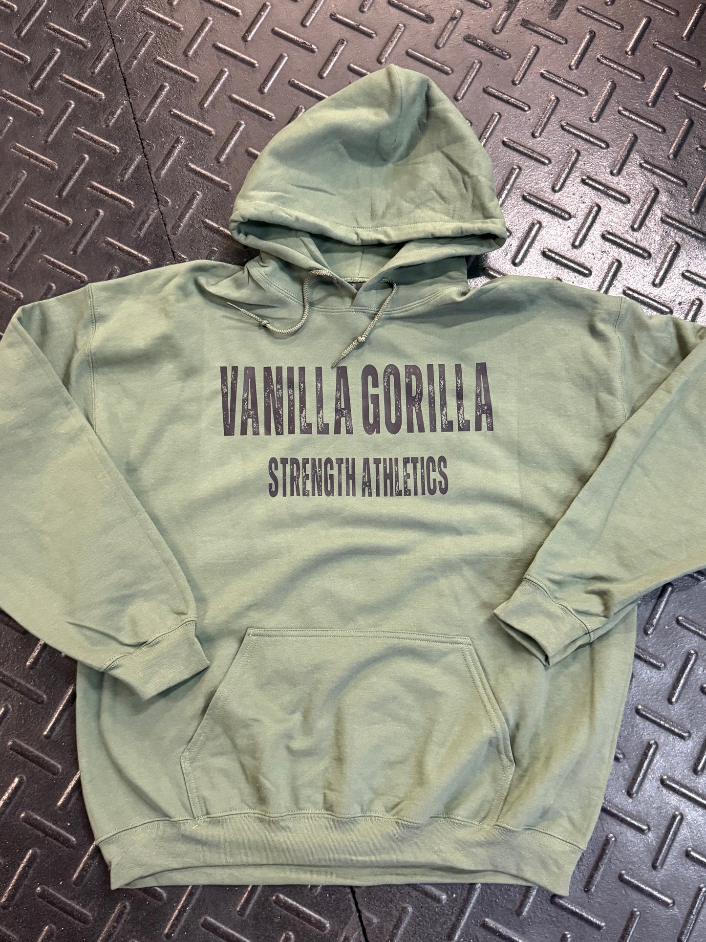 Distressed green hoodie