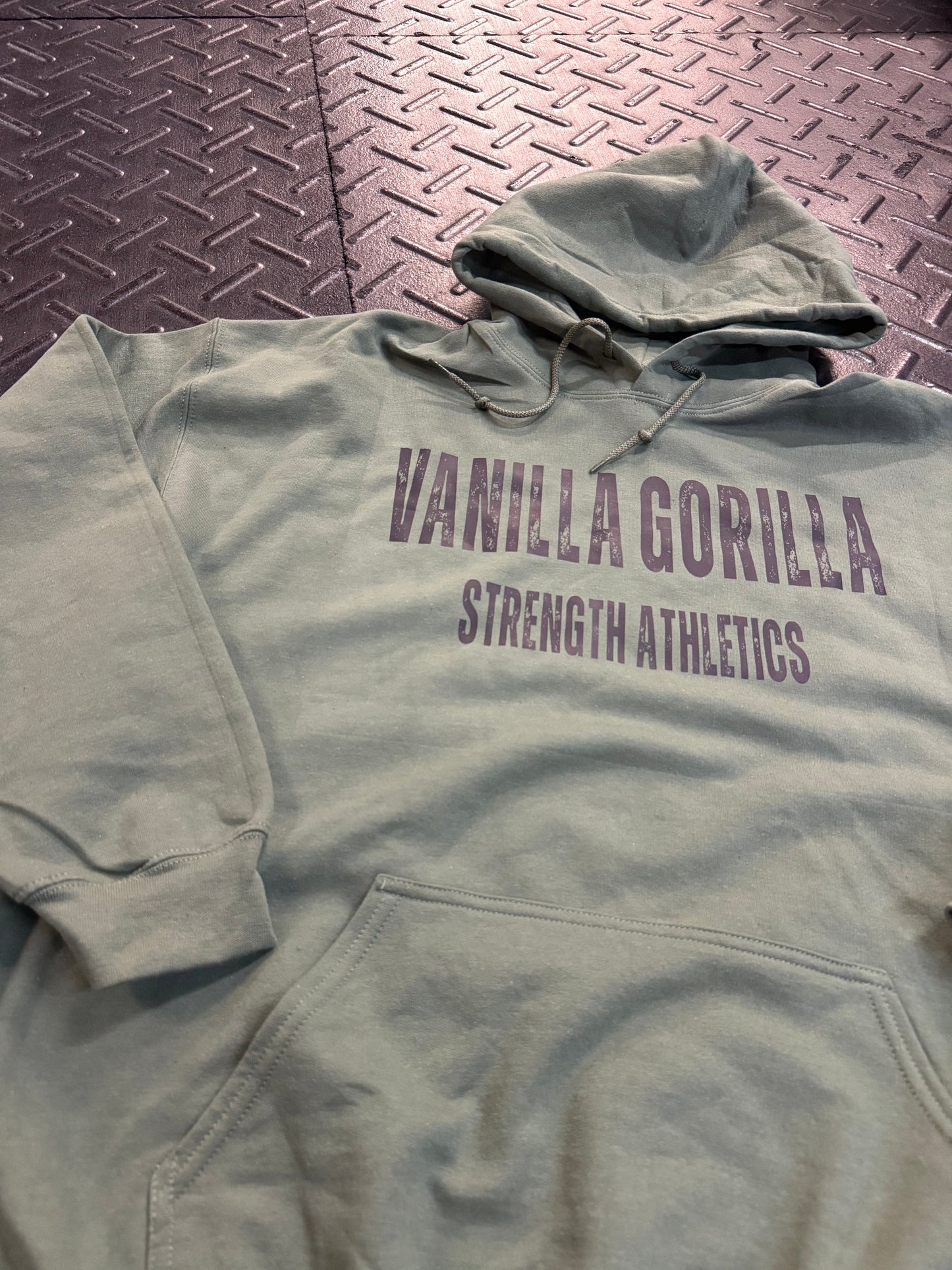 Distressed green hoodie