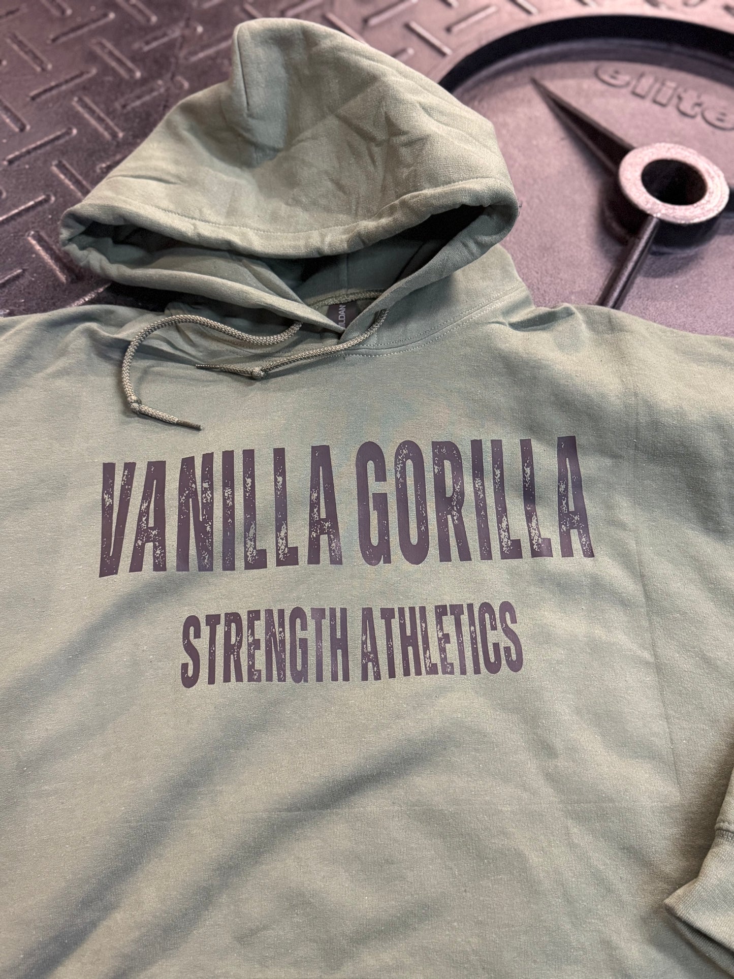 Distressed green hoodie