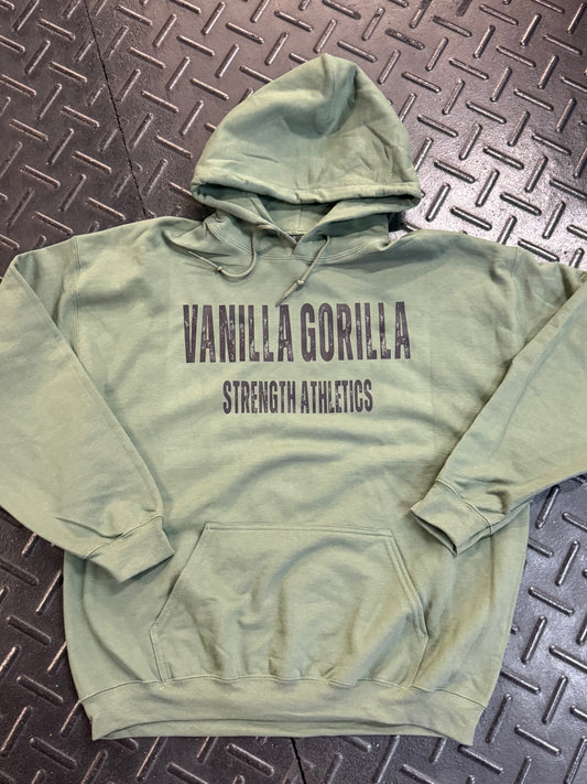Distressed green hoodie